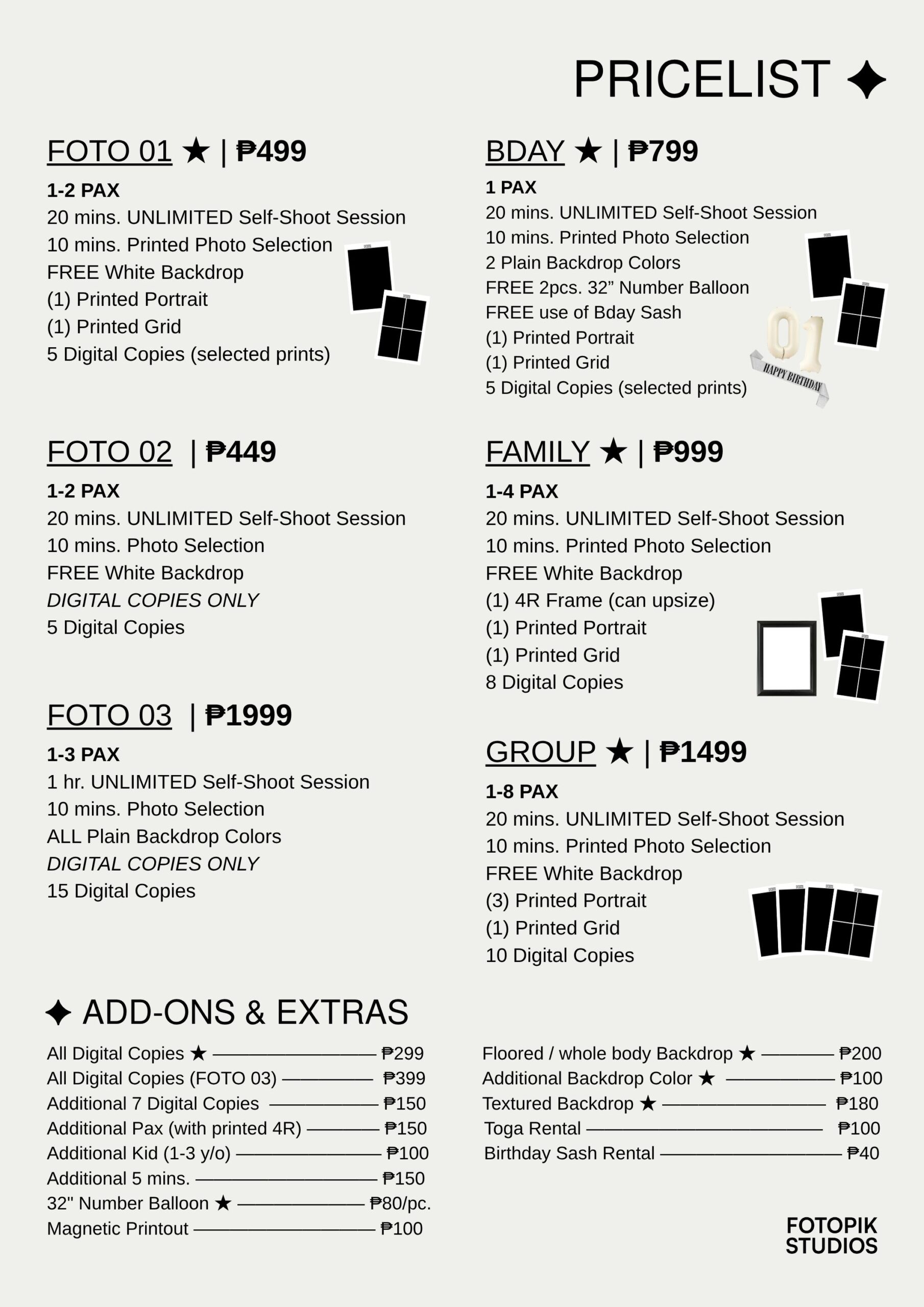updated pricelist